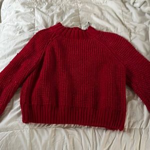 Red cropped sweater